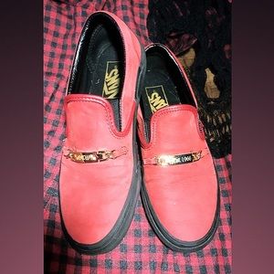 Vans exclusive red gold chained slip on size 6.5